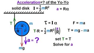 Physics 131 Moment of Inertia Application 1 of 11 Acceleration of the quotYoYoquot [upl. by Postman489]