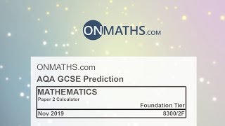 2019 November AQA Foundation Paper 2 Maths GCSE Predicted Paper Calculator Exam 83002F Nov 2019 [upl. by Inerney893]