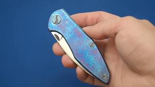 Cheburkov Toucan Custom Timascus Damascus Folding Knife [upl. by Naloc]