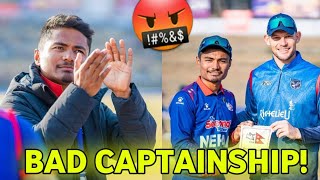 SO SAD😪 bad captainship for nepali captain Rohit Kumar paudel ‼️ nepali cricket news and facts [upl. by Zilevi]