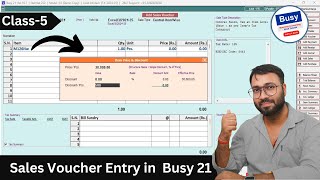 Sale Voucher Entry Practically in Busy 21 Latest Version Busy 21 Latest Accounting Software Class 5 [upl. by Anaibaf]