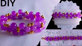 DIY Beaded BraceletGlass Beads BraceletHow To Make a Beads Bracelet IdeasMakingLove For Beads [upl. by Coad156]