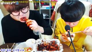 파투 쪽갈비 삐친초코맨 a galbieating broadcast ChocoMan Korean mukbang eating show [upl. by Nnayelhsa]