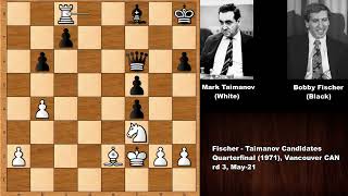 Round 3 Fischer  Taimanov Candidates  Vancouver 1971 [upl. by Sabrina88]