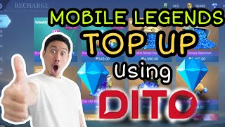 HOW TO TOP UP MOBILE LEGENDS DIAMOND USING DITO SIM [upl. by Dzoba]