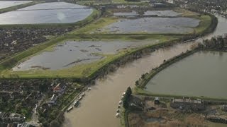 Flooding on the Thames A helicopter journey along the floodhit river [upl. by Waldo343]