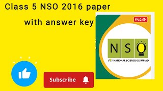 NSO question paper class 5 2016 Set A paper with answer key nso class 5 [upl. by Pigeon]