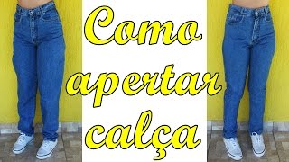 Como apertar as pernas da calça jeans e fazer bainha original  costura à mão  Ajustes em roupas 3 [upl. by Arly]