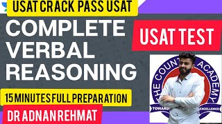 How to prepare USAT Verbal Reasoning All Concepts in one video learn verbal reasoning in 15 minutes [upl. by Armyn]