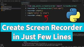 Create Screen Recorder in Just Few Lines using Python [upl. by Root]