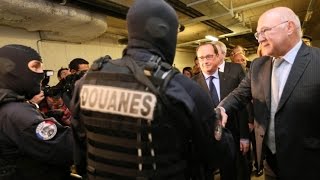 18 octobre 2015  Visite de François Hollande suite à une saisie douanière exceptionnelle [upl. by Yup]