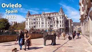 Oviedo Spain 🇪🇸  walking tour 4kHDR March 2022 [upl. by Hoban]