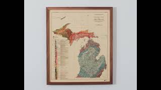 Michigan 1916 Geological Map in 3D Raised Relief [upl. by Llerryt]