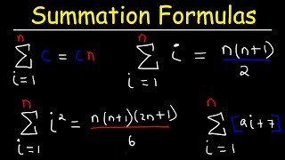 Summation Formulas and Sigma Notation  Calculus [upl. by Couture129]