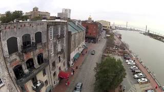 A Walk Down River Street in Savannah GA  An Aerial View [upl. by Cadal75]