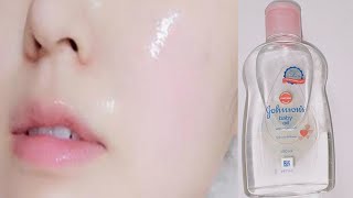 I apply johnson baby oil on my face and body and see the magic  Beauty benefits of baby oil [upl. by Longmire]