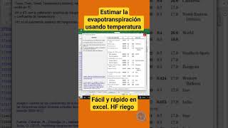 Evapotranspiración de referencia en Excel usando datos de temperatura hfriego [upl. by Nnil]