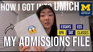 HOW I GOT INTO UMICH full tuition  Reading My Admissions File [upl. by Kreda861]