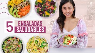 5 Ensaladas Saludables Fáciles y Económicas🥗 Yovana [upl. by Kiri810]