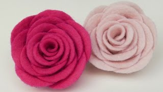 How to make Felt roses I Easy felt flower [upl. by Okimat]