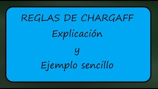 Reglas de Chargaff Explicación y Ejemplo de Ejercicio Sencillo Biología Ácidos Nucleicos [upl. by Notniw]