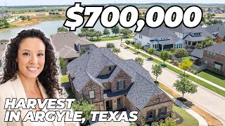 DALLAS SUBURBS Custom home tour at Harvest Community in Argyle Texas [upl. by Id536]