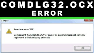 COMDLG32OCX missing or invalid error Windows 10 [upl. by Jereld]