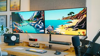 ULTIMATE Desk Setup with Dual Monitors Perfect for Working from Home [upl. by Cunningham384]