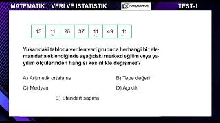 Veri ve İstatistik Test 1 Soru 10 [upl. by Darmit326]