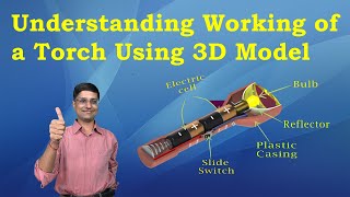 Working amp Structure of Torch Using 3D Model How is Connection Made amp Broken CBSE  NSO  Olympiad [upl. by Htezil]