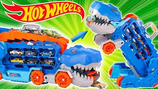 HOT WHEELS City Camion Transporteur TREX Ultime  ULTIMATE TREX TRANSPORTER se transforme en dino [upl. by Sivrahc]