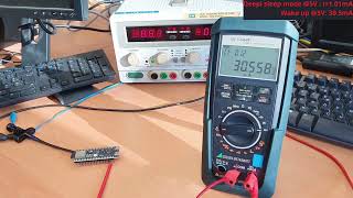 Current consumption of the ESP32 S3 DevKitM 1 in Deep Sleep mode With 0 Ohms resistor [upl. by Lucania349]