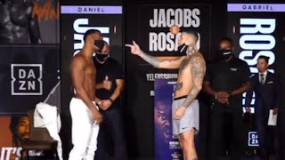 ARDIENTE DANNY JACOBS amp GABE ROSADO CASI SE VAN A LOS GOLPES EN PESAJE SUPER CALIENTE [upl. by Georgia536]