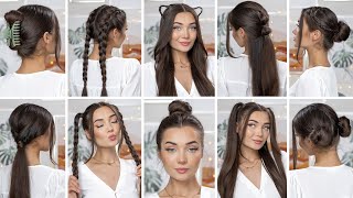 10 EASY HEATLESS BACK TO SCHOOL HAIRSTYLES [upl. by Assenaj]