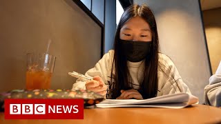 South Korean students prepare for eighthour ‘hardest exam in the world’  BBC News [upl. by Nevah]