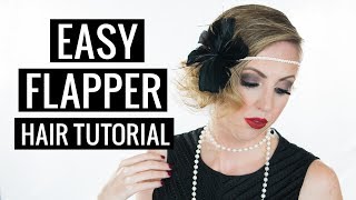 EASY Halloween Hair Tutorial 1920s Flapper [upl. by Neiluj169]