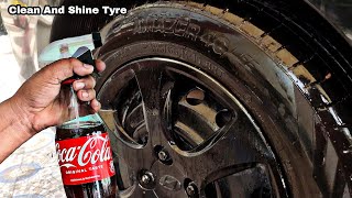 How To Shine Car tyre At Home  Car tire Polishing Coca Cola  tyre Polish [upl. by Marchelle]