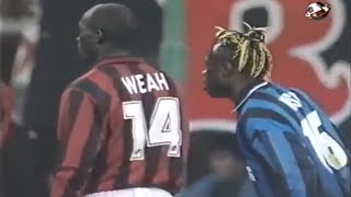 Taribo West 23 vs George Weah 31  Derby della Madonnina  22031998 [upl. by Kcirtapnhoj]