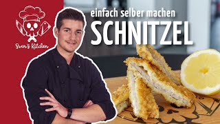 Schnitzel selber machen  Schnitzel klopfen panieren braten [upl. by Ewald855]