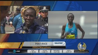 Edna Kiplagat On Boston Marathon Womens Division Win It Feels Great [upl. by Wampler]