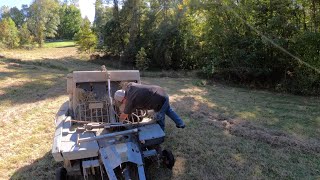 Raking and Baling Some Thick Fall Hay [upl. by Deena938]