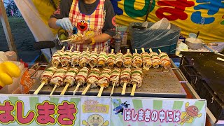 究極に美味いquotはし巻きquotを焼く女職人 Japanese street food [upl. by Cirdek]