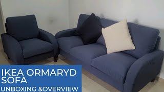 IKEA ORMARYD 3 AND 1 SEATER SOFA PRODUCT UNBOXING AND PRODUCT OVERVIEW [upl. by Nylisoj]