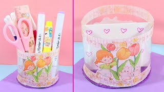 How to Make Pen Holder at Home  DIY Pen Holder From Plastic Bottle  Very Easy [upl. by Neri]