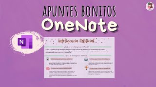 ✨💻 COMO hacer APUNTES BONITOS en ONENOTE 2 [upl. by Lamiv]