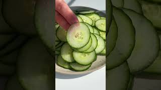 The BEST cucumber salad ever 🤤 2 minutes to make [upl. by Ahsinotna]