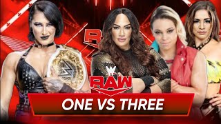 WWE 2K23  Handicap Match  Rhea Ripley VS Nia Jax  Zoey Stark  Raquel Rodriguez  WWE Raw [upl. by Yelekreb733]