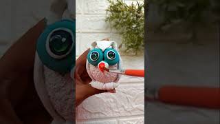 Diy stone owl🦉new diy handmade diycrafts stoneartshorts [upl. by Asiuol]