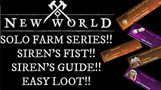 New World Solo Boss Farm Series Siren’s Guide – Siren’s Fist Easy  Fast Loot Armorer Chest [upl. by Arracot]