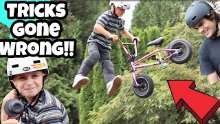 New Mini BMX Bike Tricks GONE WRONG [upl. by Orvah]